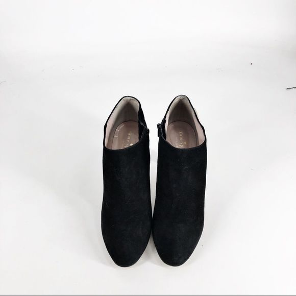 Kate Spade Aldaz Black Suede Gold Bow Ankle Boots Sz 9 - Picture 4 of 8